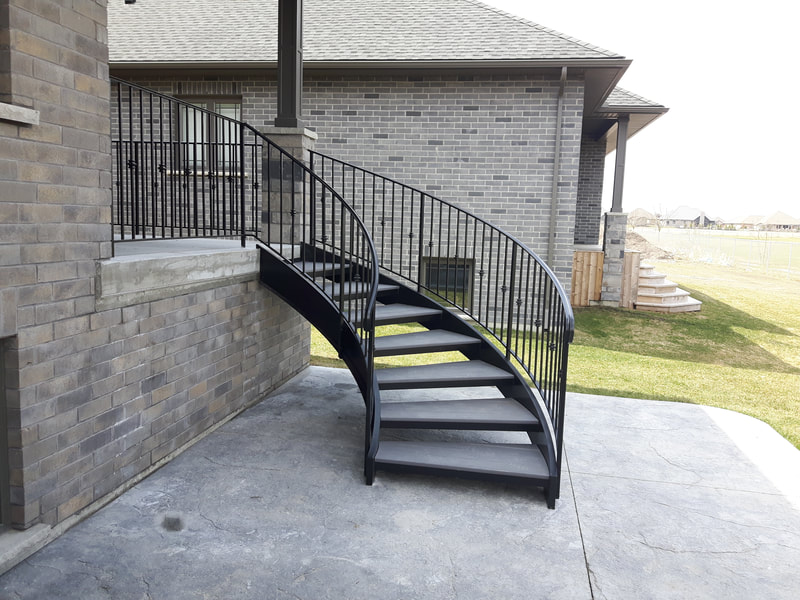 Iron stairs, steel stringers, floating stairs, curved stairs