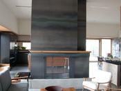 Raw steel fireplace