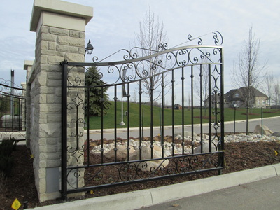 Driveway gate, iron gate, metal gate, custom gate, gate with scrolls