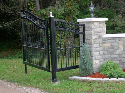 Driveway gate, iron gate, metal gate, custom gate, gate with scrolls
