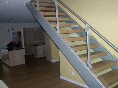Iron stairs, steel stringers, floating stairs, modern stairs