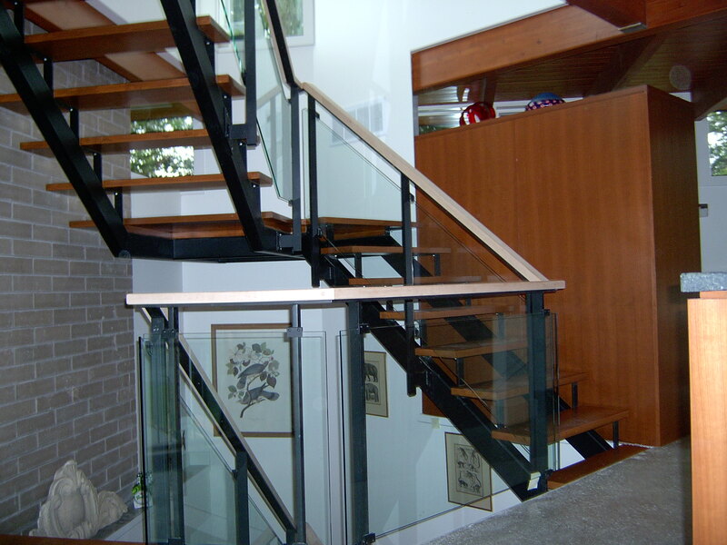 glass rail, modern railing, steel with glass railing